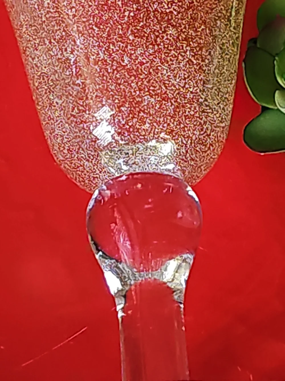 Artland Glass Amber With Bubbles Goblets with Clear Stems - Set of 2